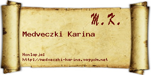 Medveczki Karina névjegykártya